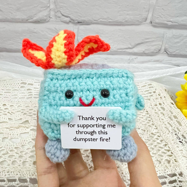 TOMOPOD LLC - Crochet Emotional Support Dumpster Fire Gifts, Handmade Toy