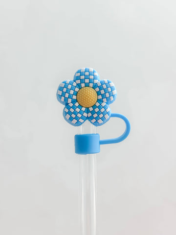 Harris Girls & Co. - Straw Cover 10MM "Checkered Flower Blue"