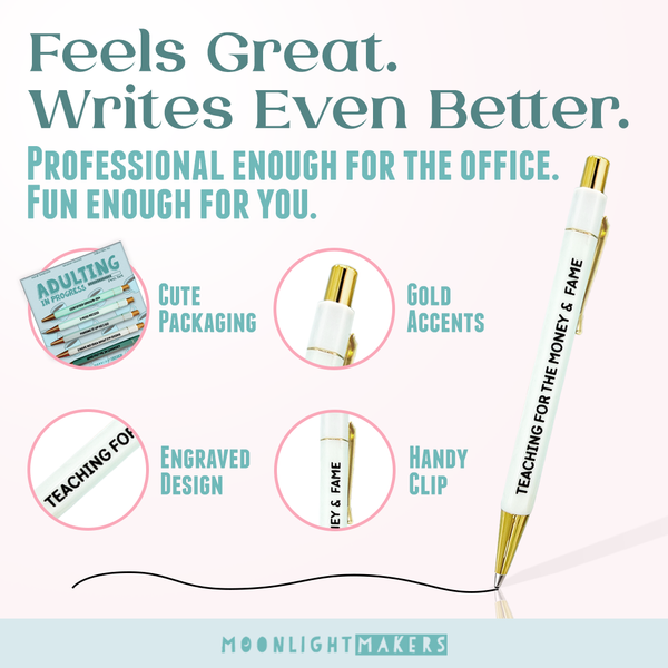 Moonlight Makers - Adulting In Progress - Pen Set - Funny Gift