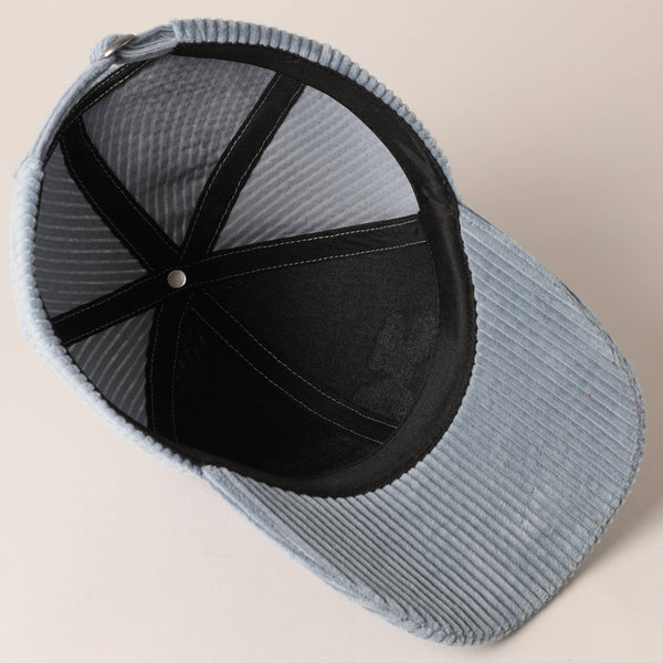 MAMA 3D Embroidered Fuzzy Patch Corduroy Cap