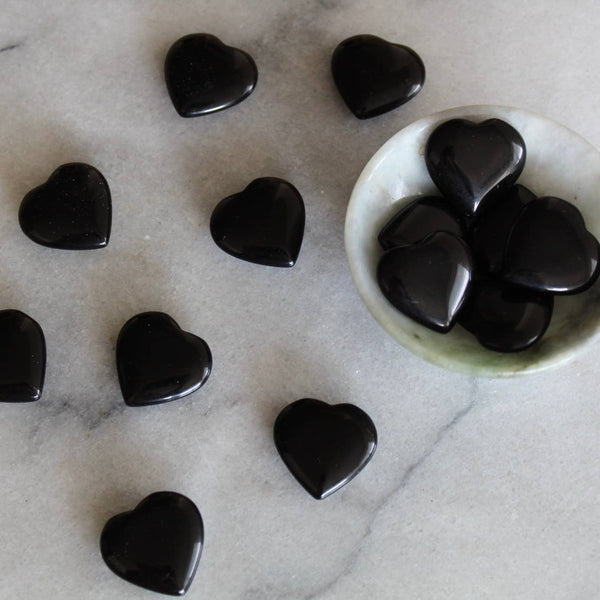 Pebble House - Obsidian 20mm Heart (Crystals & Stones)