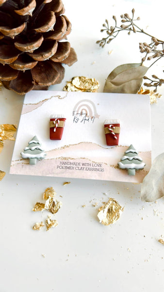 Everything Ky and I - Holly Jolly Coffee and Snowy Tree Stud Set
