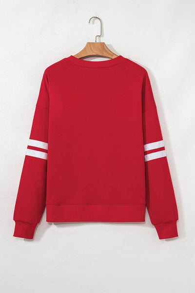 66DISCO - 66Love Varsity Striped Plus Size Sweatshirt (S-4X)