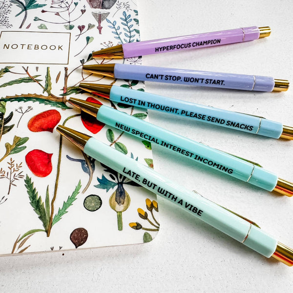 Moonlight Makers - ADHD Girlie - Pen Set - Funny Gift, Neurodivergent
