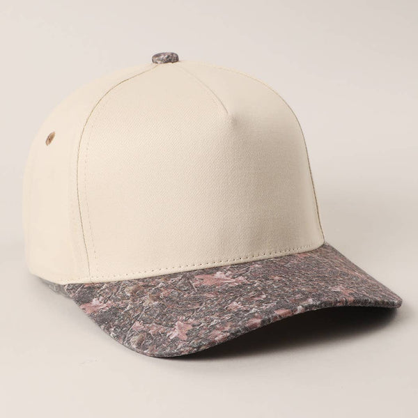 Fashion City - Two Tone Neutral Color BROWN CAMO Trucker Hat