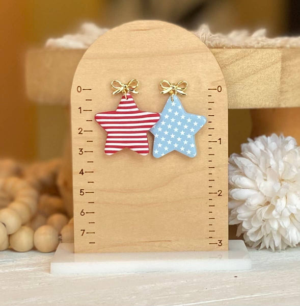 Clayhouse Colours - Fourth of July Handmade Earrings | Red White & Blue Earrings
