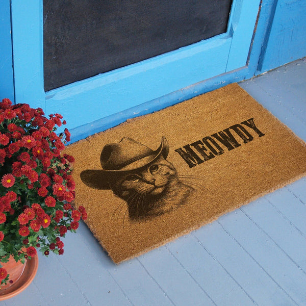 Shady Front - Cowboy Cat "Meowdy" Door Mat