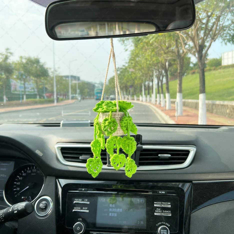 TOMOPOD LLC - Crochet Monstera Plant, Car Plant Hanging, Plant Lover Decor