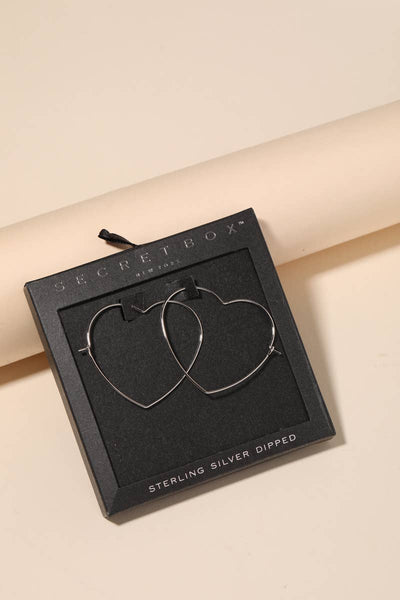 Anarchy Street - Secret Box Heart Outline Hoop Earrings