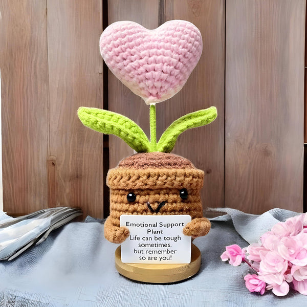 Crochet Emotional Support Plant, Sunflower/Tulip/Heart PlanT