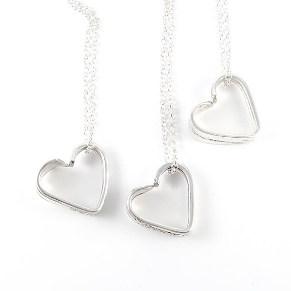 Midnight Jo - Mixed Bag Upcycled Spoon Open Heart Necklace