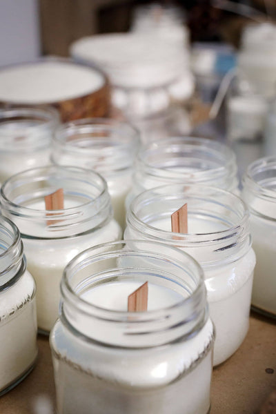 Woodsy Wicks - Lavender Lemon Cake Soy Wax Farmhouse Candle Wood Wick: 8oz