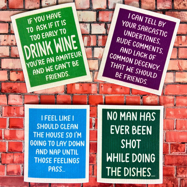 Driftless Studios - You're An Amateur Can't Be Friends Funny Swedish Dishcloths