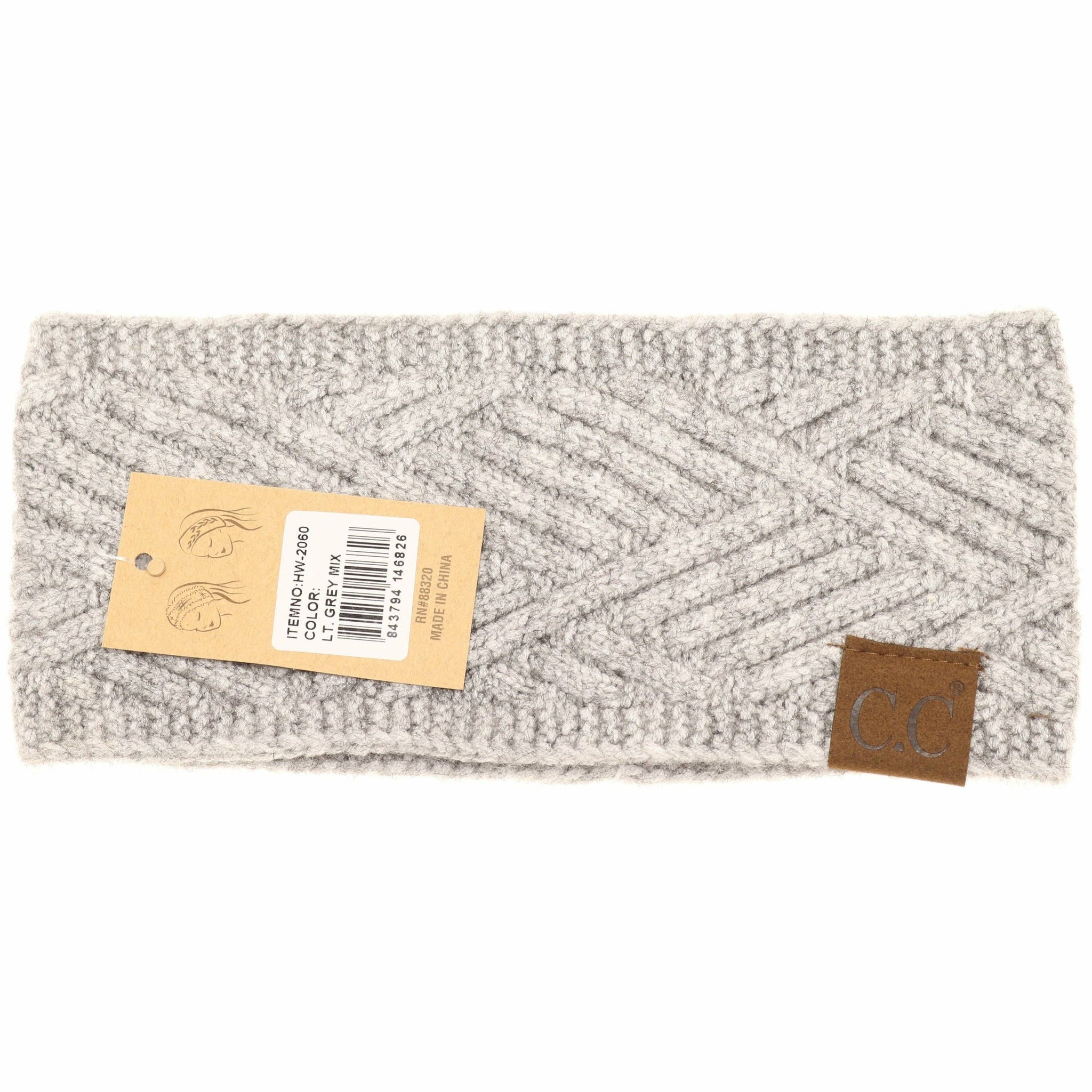 C.C Beanie - Diagonal Criss-Cross Patterned Fashion Headband for Women