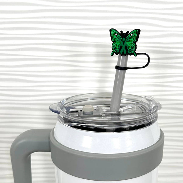 iconic mi - Straw Cover Awareness Month Green Ribbon 10mm