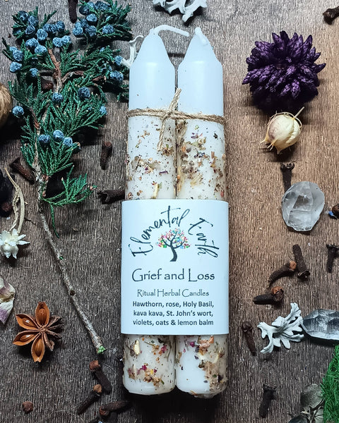 Elemental Earth Shop - Grief and Loss Herbal Intention Candles