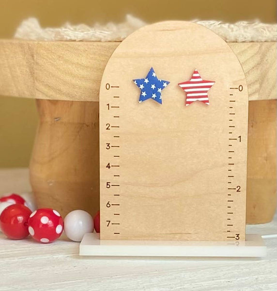 Clayhouse Colours - Red, White & Blue Clay Earrings | July 4th: Hearts