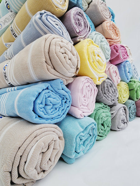 EBRU Home - Beach Towel Sand Proof Thin Turkish Towel,Throw 70x40: Water blue