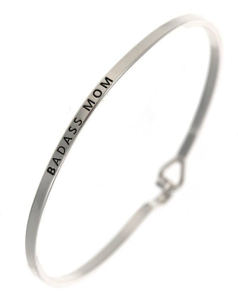 0011 PREMIERE - FR4777 BADASS MOM_3mm Inspired Message Engraved Bangle