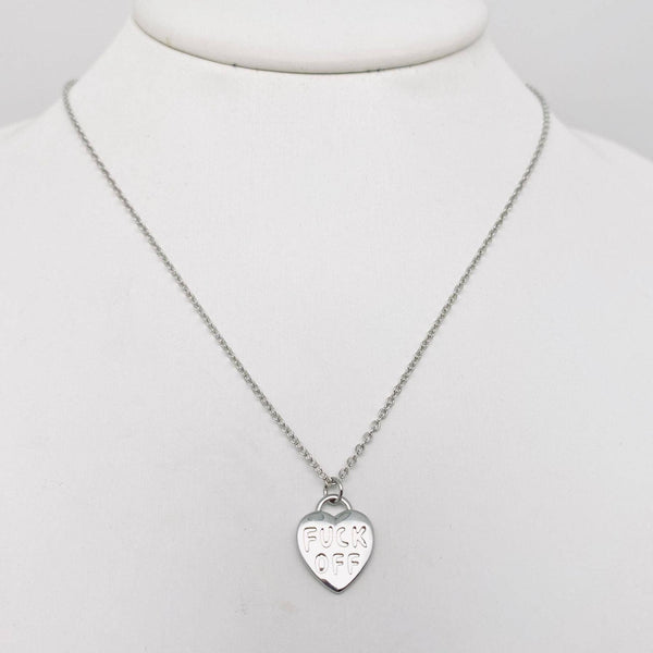 Mio Queena - "FUCK OFF" Gold Plated Heart Pendant Necklace