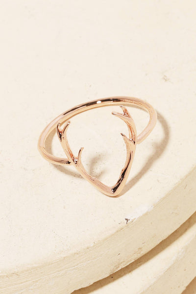 Anarchy Street - Gold Dipped Dainty Antler Ring