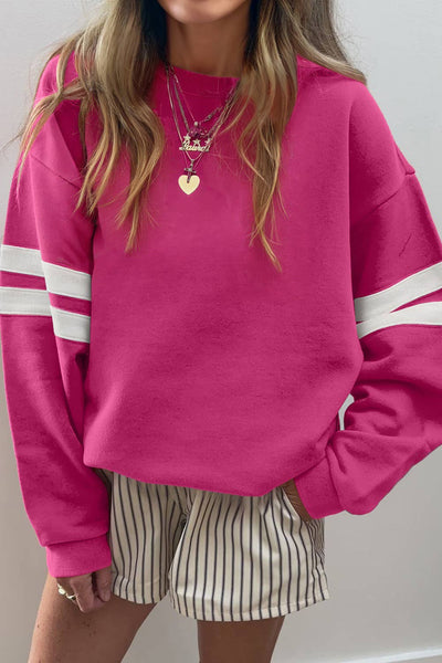 66DISCO - 66Love Varsity Striped Plus Size Sweatshirt (S-4X)