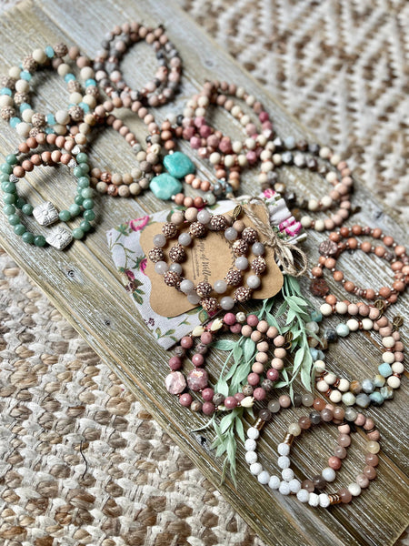 Drops of Wellness Goods - Stone Stretch Bracelet, Boho Bracelet, Sweet Rose