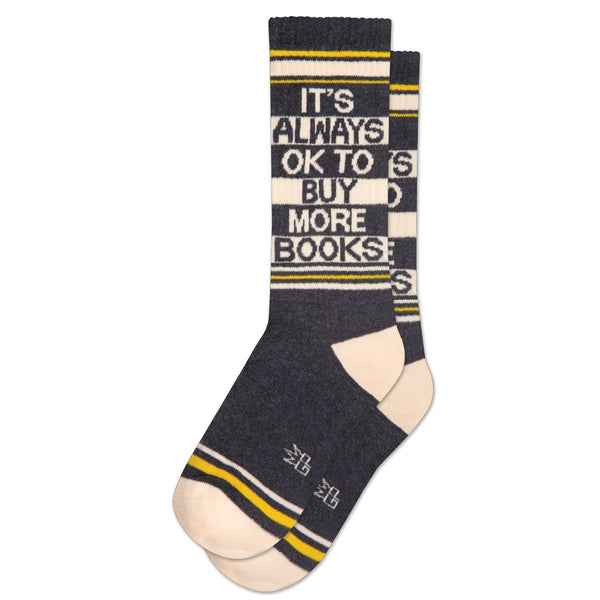 Gumball Poodle - It's Always OK To Buy More Books Gym Crew Socks