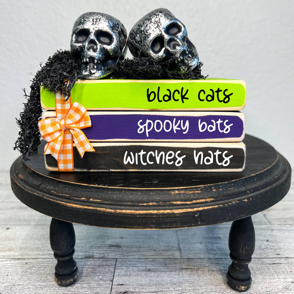 Ruaille Buaille Co - October home decor | Mini book stacks Halloween - Witches