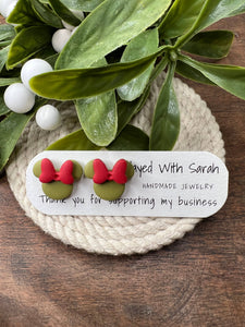 Slayed With Sarah - Mouse Studs (Red Bows) 