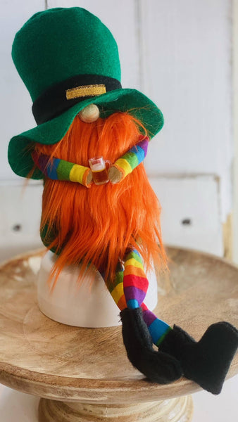 A Gnome on the Roam - St Patrick's Day Leprechaun gnome with legs