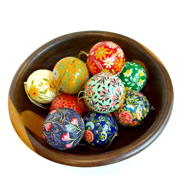 Ornaments 4 Orphans - Floral Ball Paper Mache Ornament Bundle 12pk