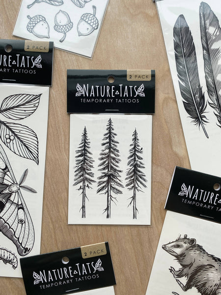NatureTats - Pine Trees Temporary Tattoo