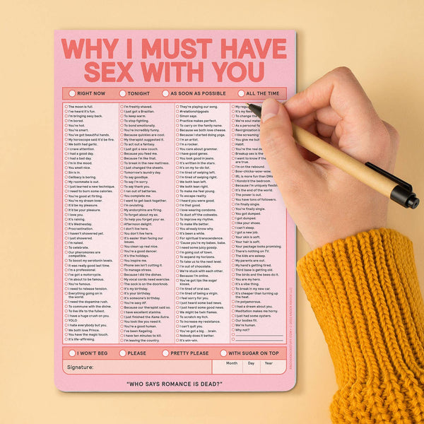 Knock Knock - Why I Must Have Sex With You Pad (Pastel Version)