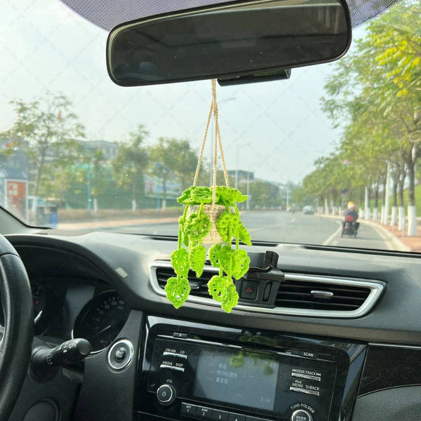 TOMOPOD LLC - Crochet Monstera Plant, Car Plant Hanging, Plant Lover Decor