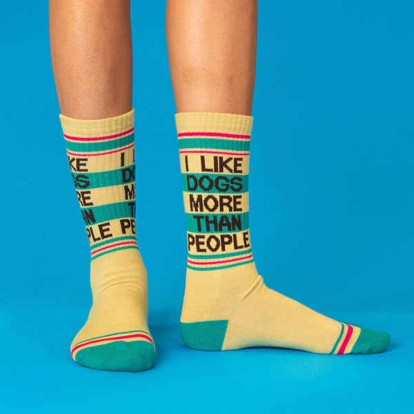 Gumball Poodle - I Like Dogs More Than People Gym Crew Socks