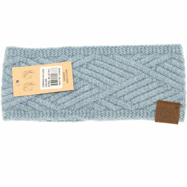 C.C Beanie - Diagonal Criss-Cross Patterned Fashion Headband for Women