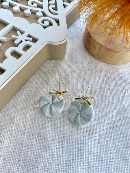 Terra Made - Light blue peppermint dangle earrings 
