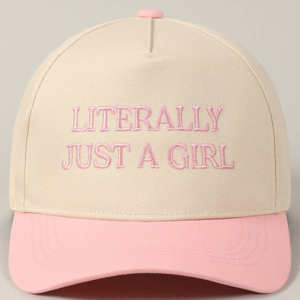 Fashion City - Literally Just A Girl Embroidery Two Tone Trucker Hat