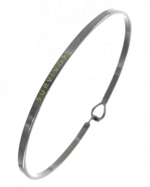 0011 PREMIERE - FR4577 SURVIVOR_3mm Inspired Message Brass Bangle