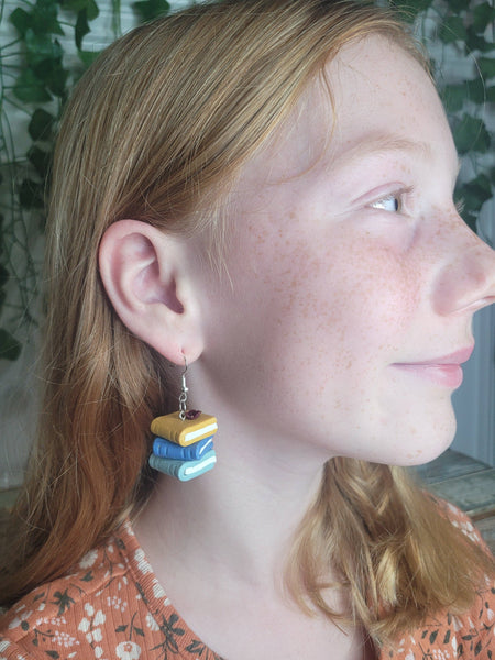 MK Lovely Boutique - Stacked Books Dangles