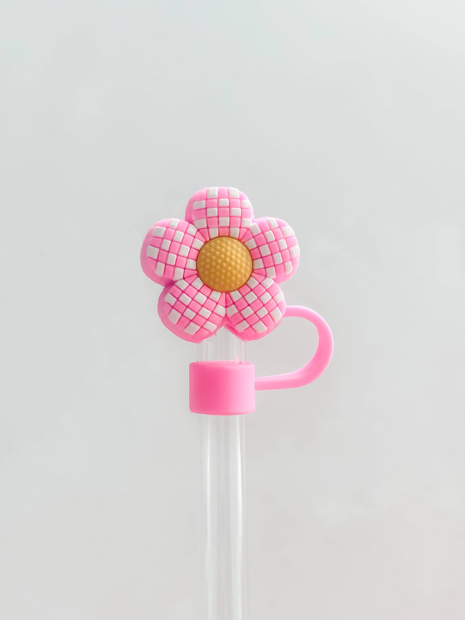 Harris Girls & Co. - Straw Cover 10MM "Checkered Flower Pink"