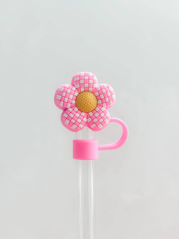 Harris Girls & Co. - Straw Cover 10MM "Checkered Flower Pink"