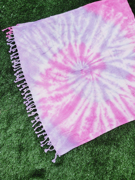 EBRU Home - 4 WAFFLE THROW/ Blanket , Assorted Tie-Dye Waffle Towel