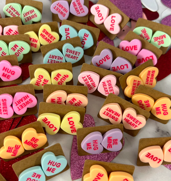 Valentines Mix Heart Stud Earrings