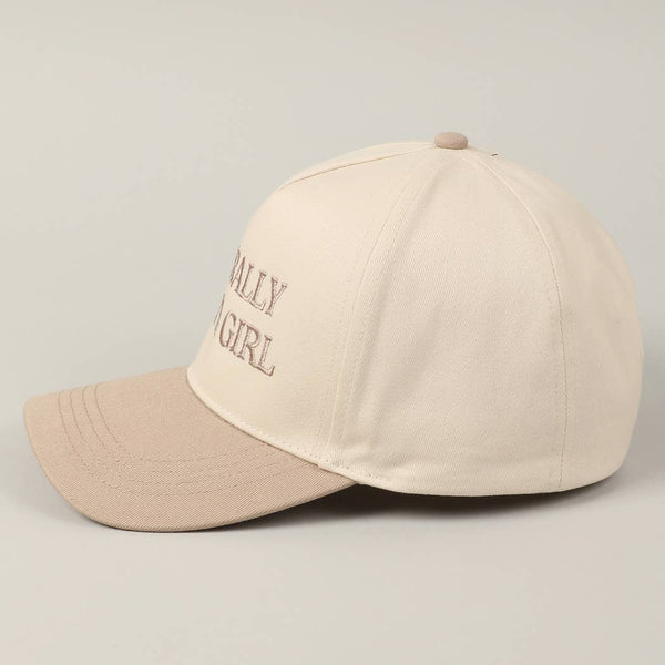 Fashion City - Literally Just A Girl Embroidery Two Tone Trucker Hat