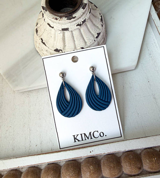 KIMCo. - Polymer Clay Earrings - Retro Teardrops - 5 Colors