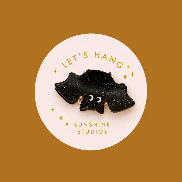 Sunshine Studios - Let's Hang Bat Mini Hair Clip | Halloween