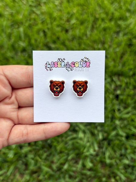 Laser & Color Designs LLC - Mascot Earrings, Football, Team Spirit, School