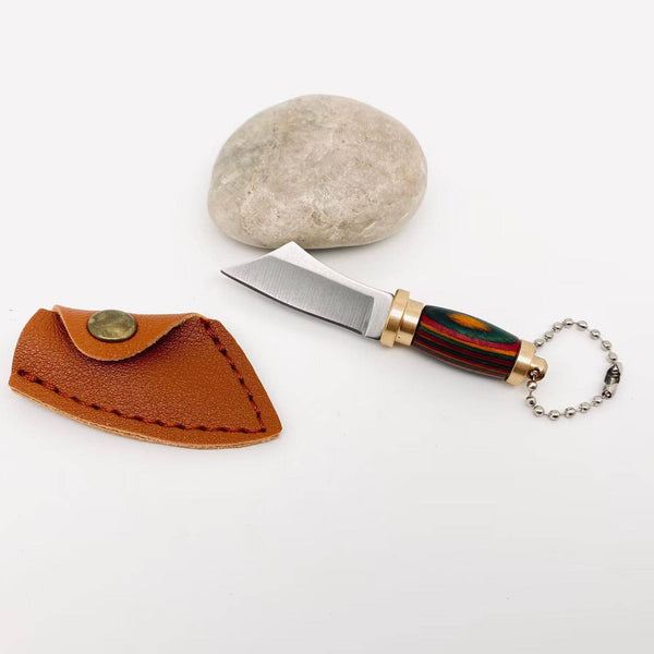 Mio Queena - Colored Wood Handle Portable Mini Knife and Protective Cover